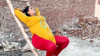 Village Housewife Aunty Working At Home In Tight Dress Vlog