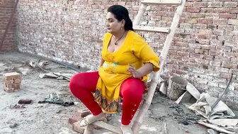 Village Housewife Aunty Working At Home In Tight Dress Vlog