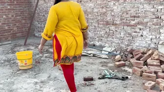 Village Housewife Aunty Working At Home In Tight Dress Vlog