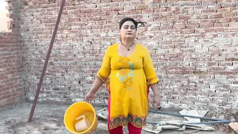 Village Housewife Aunty Working At Home In Tight Dress Vlog