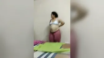 Mature Indian Aunty Caught Changing Clothes At Home Secretly