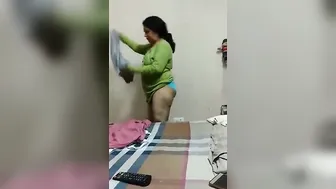 Mature Indian Aunty Caught Changing Clothes At Home Secretly