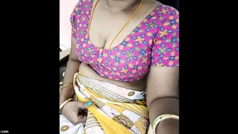 Tamil Married Woman Stripping Her Saree Talking Dirty Loud