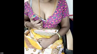 Tamil Married Woman Stripping Her Saree Talking Dirty Loud