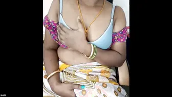 Tamil Married Woman Stripping Her Saree Talking Dirty Loud