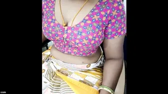 Tamil Married Woman Stripping Her Saree Talking Dirty Loud