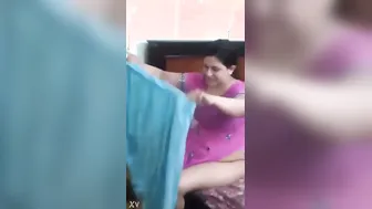 Curvy Aunty Slowly Removing Her Dress Revealing Everything