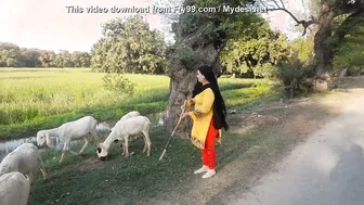 Village Aunty Showing Curves And Thick Body In Traditional Dress