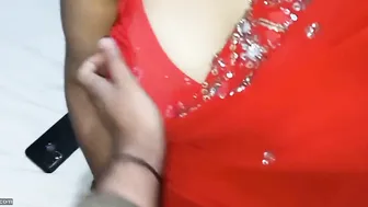 Red Saree Aunty Riding Cock Passionately With Hindi Moans