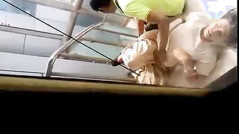 Desi Aunty Fingered Hard By Coworker In Mall Staircase Caught