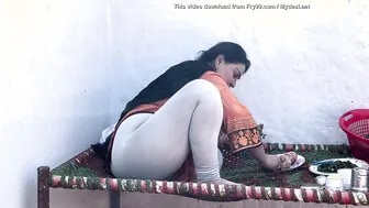 Village Aunty Cooking In Kitchen Gets Bent Over And Drilled