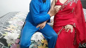 Neighbor Milf In Red Saree Fucking Her Bestie's Son Home