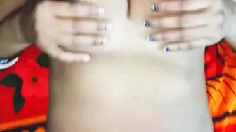 Boss Pressing His Maids Big Tits Making Her Drip All Over Him