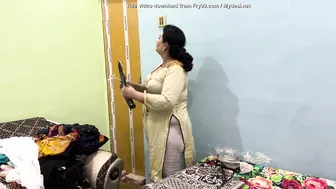 Village Wife Bent Over While Cleaning The Bedroom For A Quickie