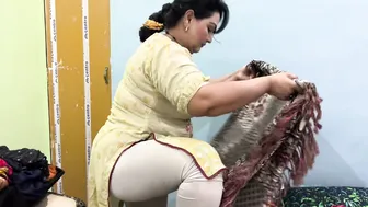 Village Wife Bent Over While Cleaning The Bedroom For A Quickie