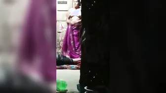 Desi Aunty Changing Saree Caught On Hidden Camera By Neighbor Guy