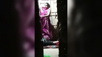 Desi Aunty Changing Saree Caught On Hidden Camera By Neighbor Guy