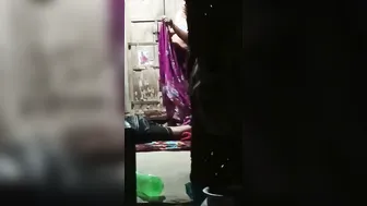 Desi Aunty Changing Saree Caught On Hidden Camera By Neighbor Guy