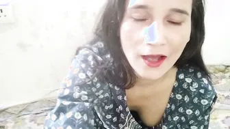 Aunty Squeezing Her Milky Tits And Feeding Me In The Living Room