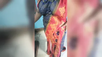 Tamil Aunty Teasing Me In Wet Saree While Washing Her Clothes