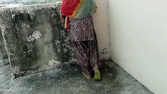 Neighbor Aunty Seduced On Terrace Getting Pounded Hard At Home