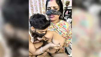 Young Boy Kissing And Groping His Horny Aunty On The Couch Hard