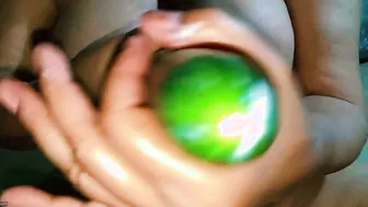 Naughty Aunty Playing With Cucumber In The Kitchen All Alone