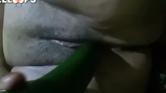 Village Aunty Fucking Her Wet Pussy With A Fresh Thick Cucumber