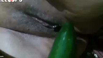 Village Aunty Fucking Her Wet Pussy With A Fresh Thick Cucumber