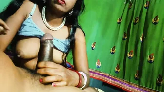 Village Aunty Giving Stepson Blowjob Then Riding Him Moaning