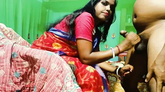 Village Aunty Giving Stepson Blowjob Then Riding Him Moaning