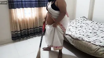 Tamil Aunty Sweeping Room Gets Bent Over And Fucked From Back