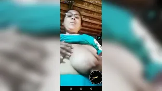 Busty Aunty Stripping On Video Call Showing Huge Melons Off