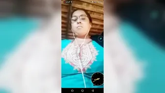Busty Aunty Stripping On Video Call Showing Huge Melons Off