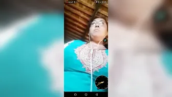 Busty Aunty Stripping On Video Call Showing Huge Melons Off