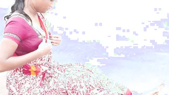 Wet Aunty Walking On The Beach In See Through Clothes Teasing