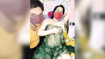 Kissing Her Neck Licking Armpits And Squeezing Aunty Tits