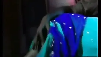 Aunty Wearing Blue Saree Getting Naughty With Her Hubby At Home