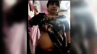 Mature Desi Wife Stripping Naked Showing Off Her Massive Ass Solo