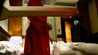 Married Woman Teasing Hotel Room Service Flashing Her Big Boobs