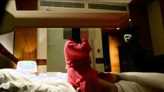 Married Woman Teasing Hotel Room Service Flashing Her Big Boobs