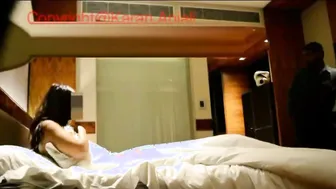 Married Woman Teasing Hotel Room Service Flashing Her Big Boobs