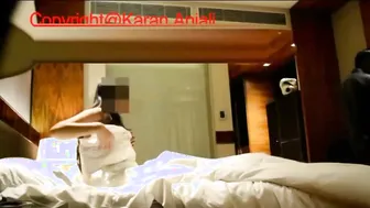 Married Woman Teasing Hotel Room Service Flashing Her Big Boobs