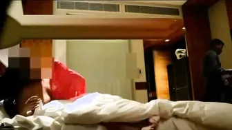 Married Woman Teasing Hotel Room Service Flashing Her Big Boobs