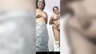Mature Desi Aunties Having Lesbian Fun On Video Call Together