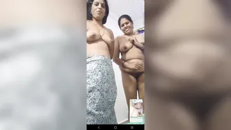 Mature Desi Aunties Having Lesbian Fun On Video Call Together