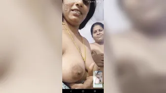 Mature Desi Aunties Having Lesbian Fun On Video Call Together