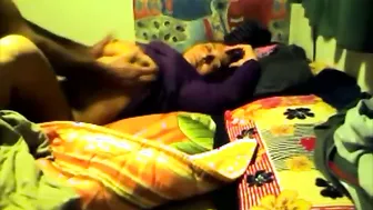Lonely Aunty Getting Her Pussy Drilled Late Night In Bedroom