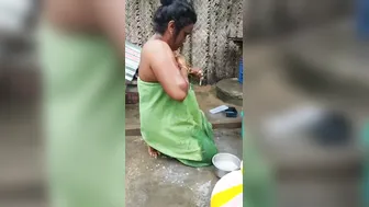 Wet Indian Aunty Playing With Herself Recording In The Bathroom