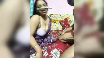 Village Aunty On Her Knees Giving Head And Stroking His Cock